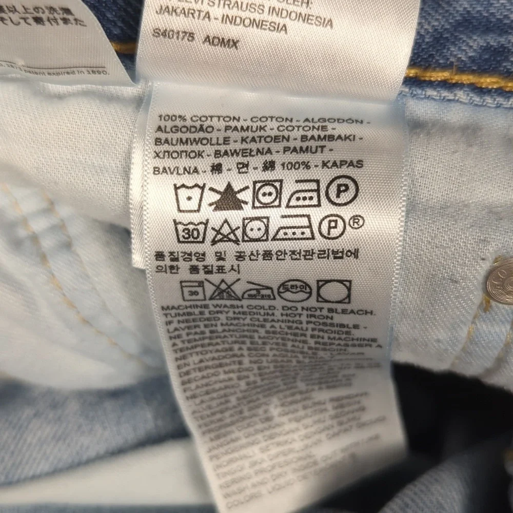 Levi's 505 Classic Straight Leg Light Wash Mens‎ Jeans Size 40